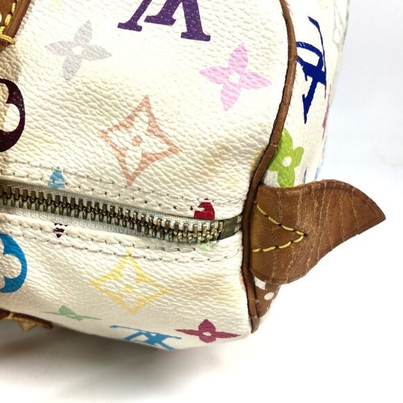LOUIS VUITTON M92643 MonogramMulticolore Speedy30 Hand Bag Blanc White - Picture 3 of 16